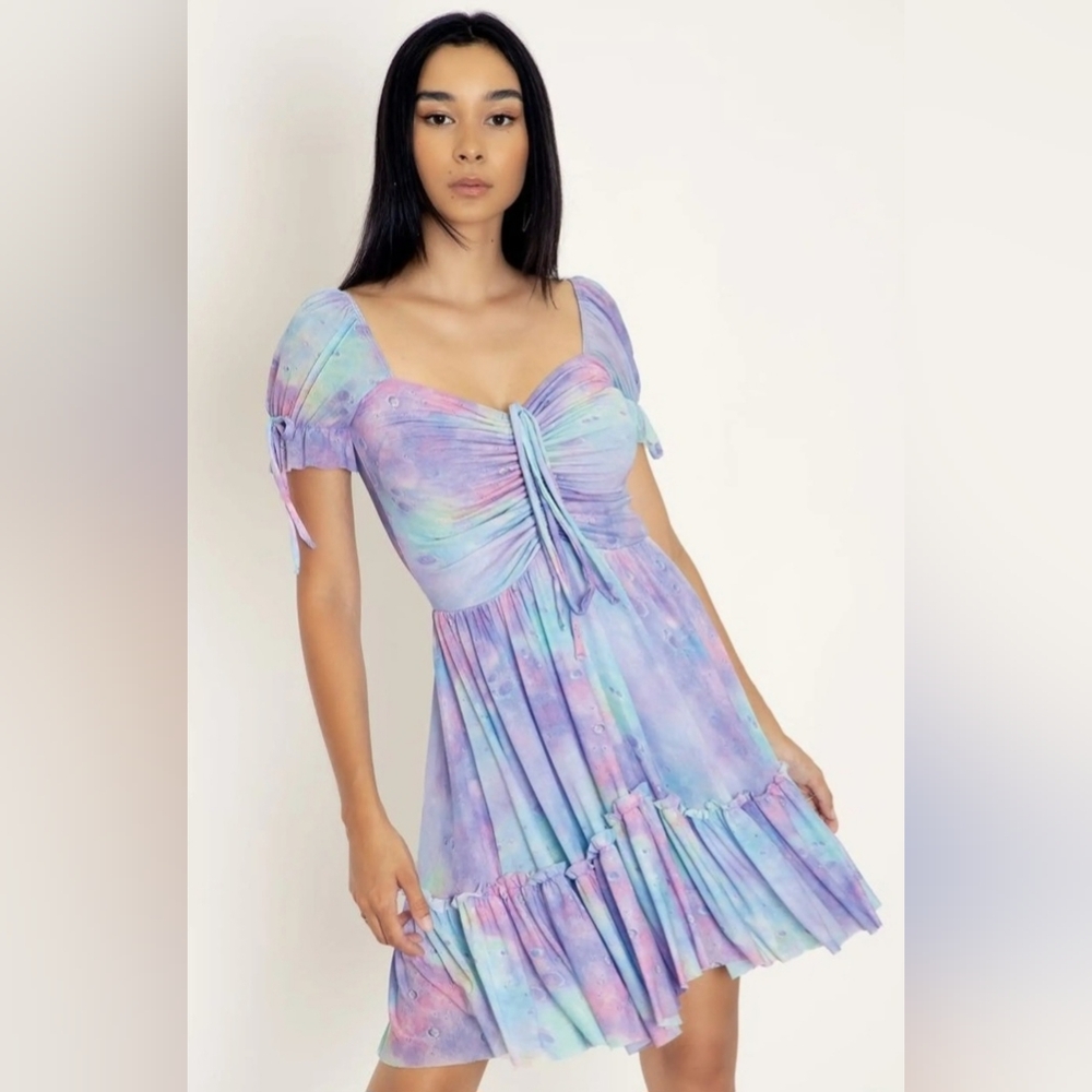Blackmilk Pastel Planet Tea Party Dress - Lavender Multi Size Small